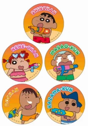 짱구는 못말려(크레용 신짱) 카스가베 방위대 구운 워터 캔뱃지