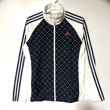 adidas 도트 무늬 저리 자켓 스포츠 웨어 L 화이트 블랙