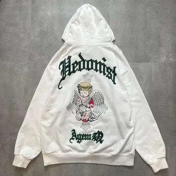 A'GEM/9 / 에이젬나인 엔젤 큐빅 후드티 화이트