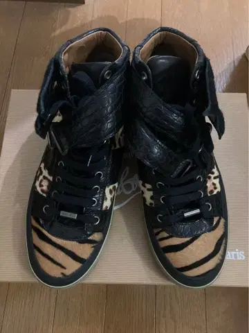 지미추 호랑이 무늬 레오파드 무늬 하이컷 스니커즈