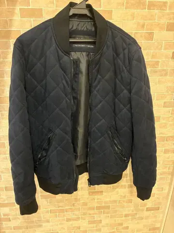 ZARA 네이비 스웨이드 퀼팅 자켓 S