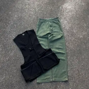 orSlow 오어슬로우 카키 베이커 팬츠 블랙 베스트 세트