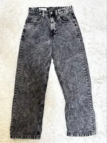 ZARA 그레이 블랙 와이드 레그 데님 36