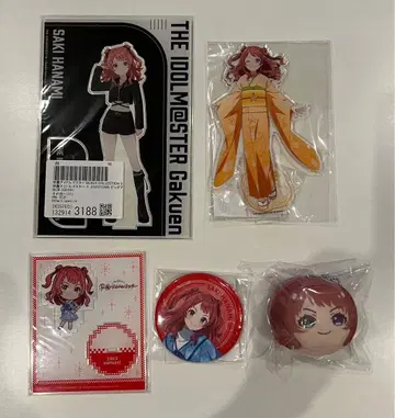 학마스 하나미 사키 아크릴 스탠드 오만쥬니기니기 마스코트 캔뱃지