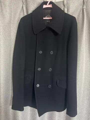 HG 블랙 울 피코트 L