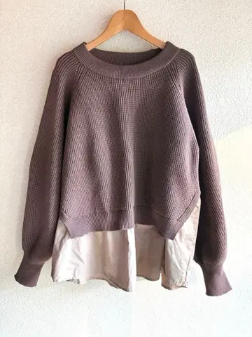 SHIPS 브라운 레이어드 니트 긴팔