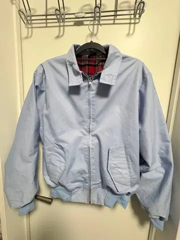 [레어] 스카이블루 스윙탑 짧은 기장 안감 체크