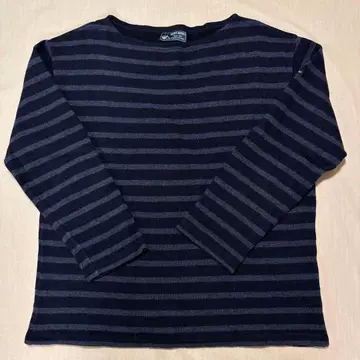 세인트 제임스 더블 페이스 니트 스웨터 네이비 보더 T5