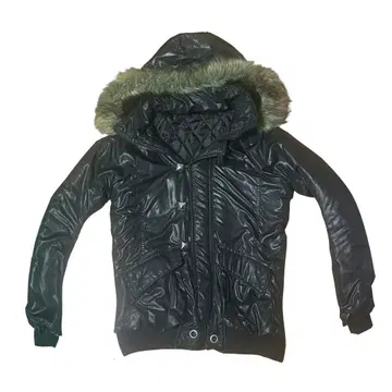 퍼 달린 다운 자켓 스터드 블랙 y2k 헤이세이 시크 스타일 opium