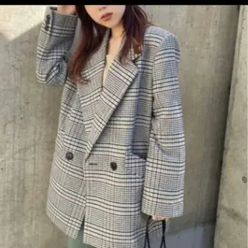 MOUSSY 체크 미들 자켓