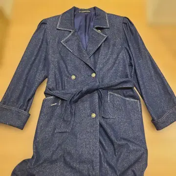 새상품급 LEONARD 레오나르 데님 롱 코트 더블 자켓 L