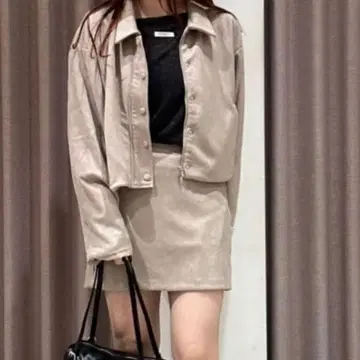 mystic 페이크 스웨이드 숏 블루종 페이크 스웨이드 미니 치마바지