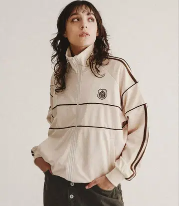 WISH FOR EVER 사이드 라인 트랙 자켓 베이지 M