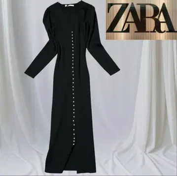 미사용 새상품 ZARA 펄롱 드레스 L 블랙
