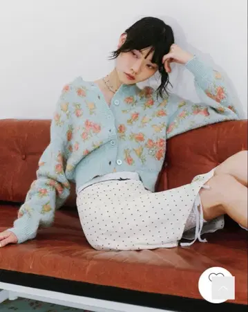 [ LILY BROWN x ANNA SUI ] 자카드 비쥬 니트 가디건