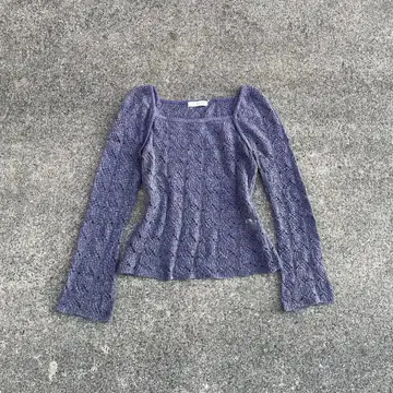 Y2K 00s 빈티지 퍼플 디자인 니트