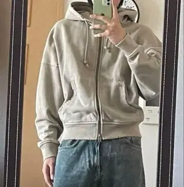 ZARA 한국 스트릿 지퍼 후드티 데미지