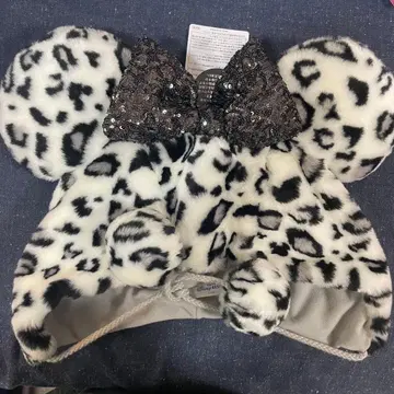 [ 미사용 새상품 ] 디즈니 미니 레오파드 무늬 표범 무늬 팬캡 화이트