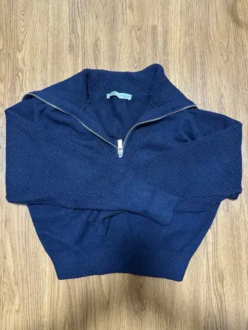 ZARA 하프 지퍼 니트 네이비
