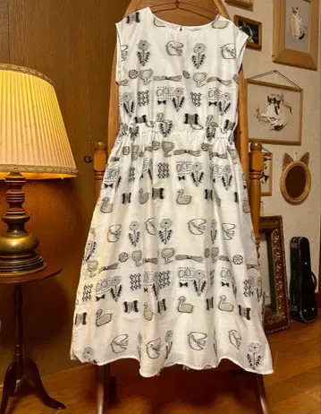 작가님 자수 앤티크 슬리브리스 원피스 애니멀 동물 새