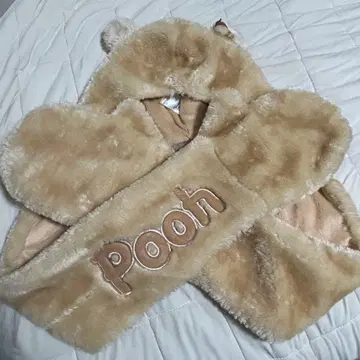 디즈니 머플러 팬캡 푸우 베이지 장갑 포함