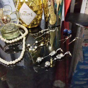 실버 펄 롱 귀걸이 5점