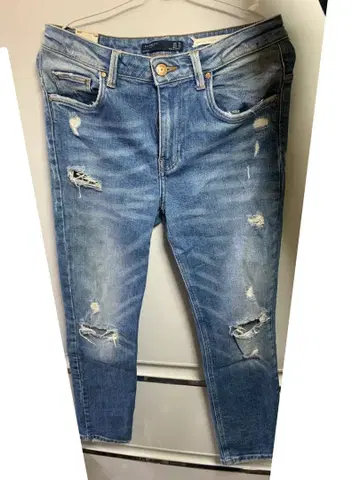 zara 바지 팬츠 하의 남성용 여성용 데님 청바지 데미지