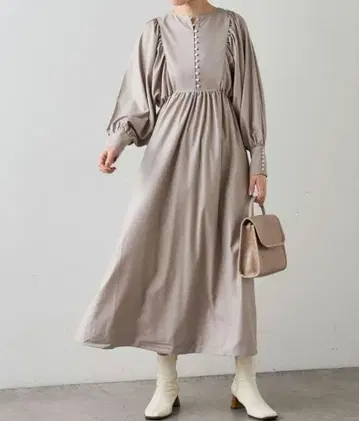 내추럴 꾸뛰르 [어른 내추럴] 전후 2WAY 볼륨 슬리브 원피스