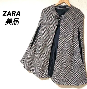 ZARA 판초 울 자라 케이프 자켓 노카라 새상품급 가을/겨울 완판