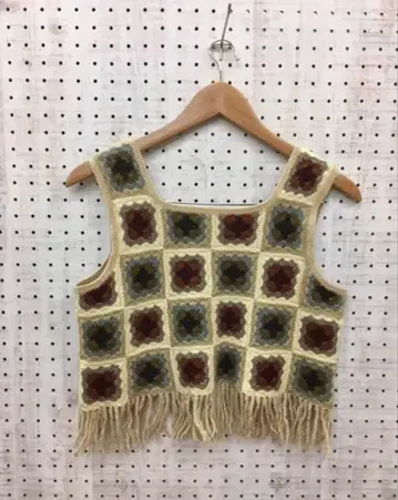 70s 유럽 레트로 빈티지 구제 의류 크로쉐 뷔스티에