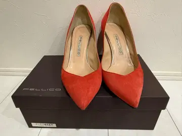 PELLICO 오렌지 스웨이드 하이힐 36
