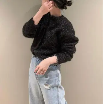 emmi atelier 라메 니트 가디건