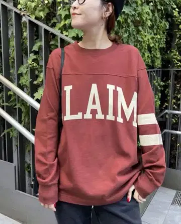 Spick and Span 풋볼 로고 롱 TEE 레드