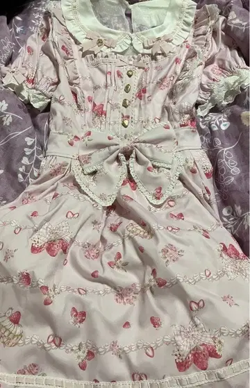 리즈리사 creamy berry 패턴 원피스 핑크 사이즈 3