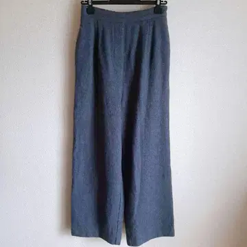 BLACK by moussy 울 와이드 팬츠 그레이 백 밴딩