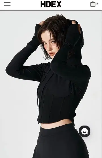 HDEX Womens Supple Corset Hoodie Zip-Up