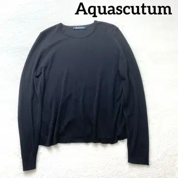 컨디션 최상 아쿠아 스큐텀 긴팔 니트 백 플리츠 일본제 M 상당