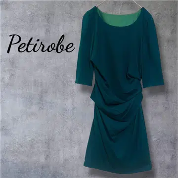 Petirobe 드레이프 드레스 틸 그린 모 100% 일본제