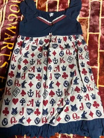 [ 새상품급 ] 레어 샤리 템플 트럼프 무늬 원피스