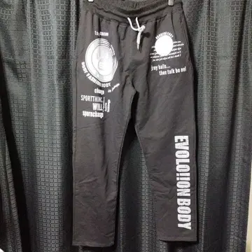 EVOLUTION BODY 프린트 조거 팬츠 블랙