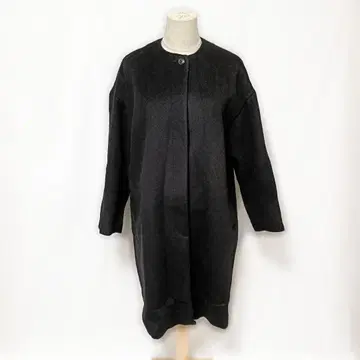 새상품급 슬로브 이에나 해밀턴 노카라 코트 38 블랙 해밀턴 울