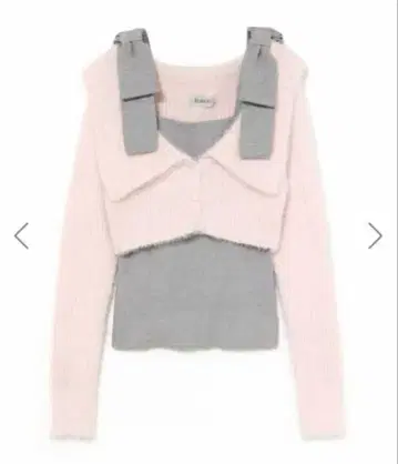 BUBBLES 숄더 리본 앙상블 핑크