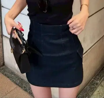 DIANTE 데님 하이웨스트 미니 스커트