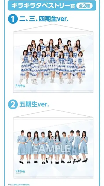 [ 2종 세트 ] 반짝반짝 태피스트리상 히나타자카46 로손 제일복권