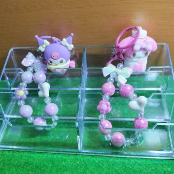 마이멜로디 쿠로미 비즈 포함 키링 핑크