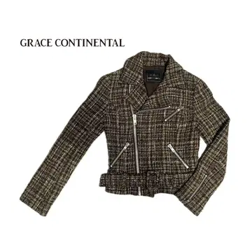 GRACE CONTINENTAL 트위드 라이더 자켓