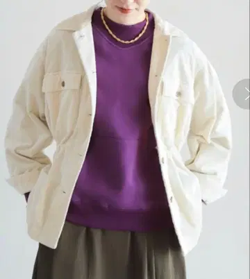 놈브르 임페어 오가닉 코듀로이 겉옷 셔츠 아이보리