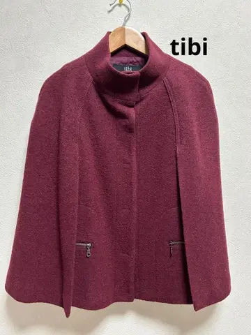 tibi 티비 케이프 코트 판초 울 보르도 정가 10만 엔 M