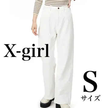 [ X-girl ] 와이드 팬츠 여성용 코듀로이 팬츠 캐주얼 S 화이트