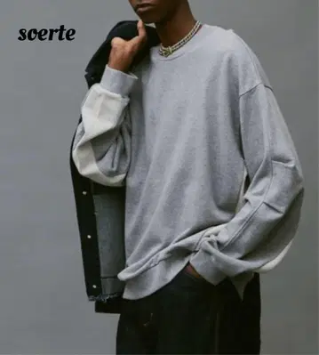 soerte 오버 사이즈 절개 맨투맨 L